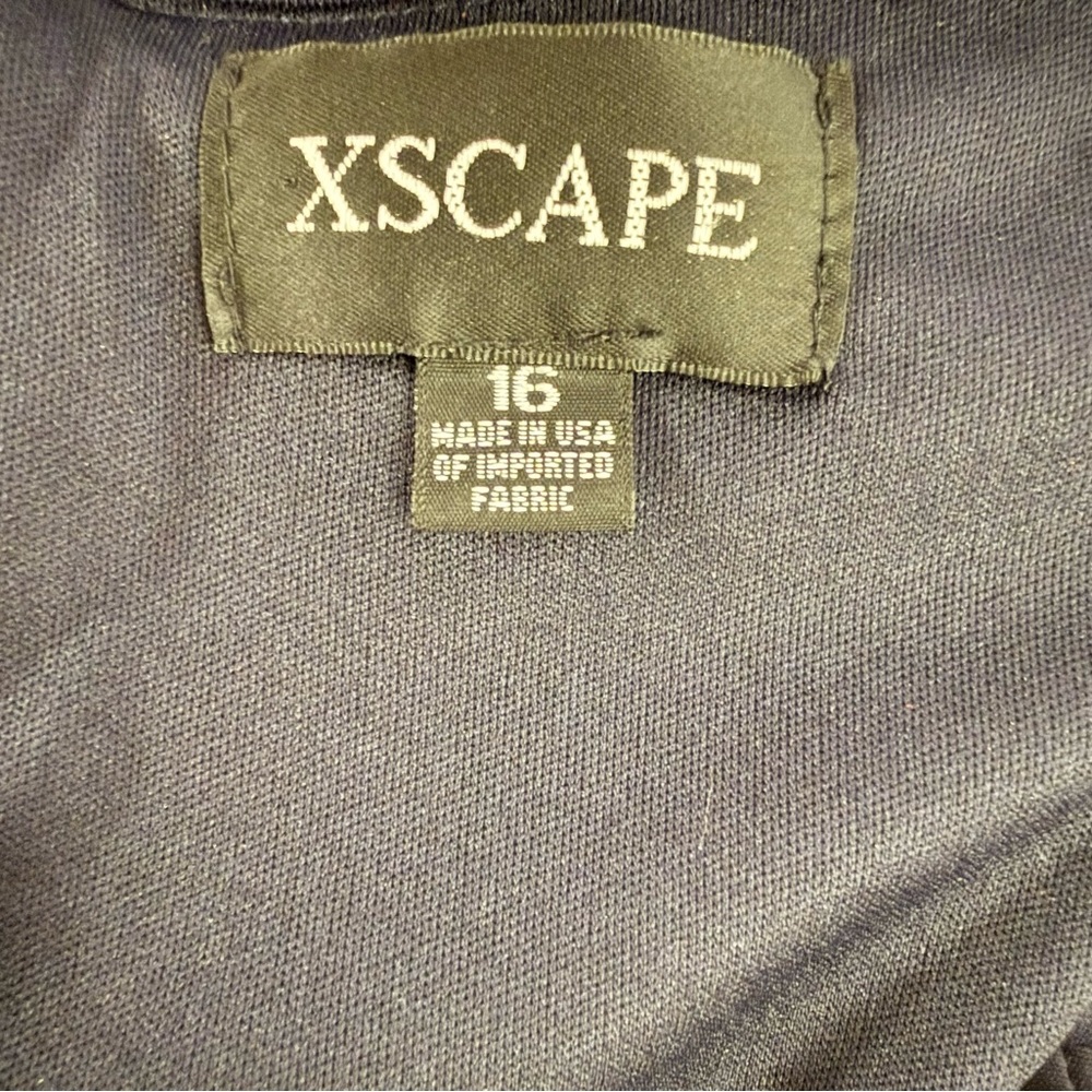Xscape Navy Blue Off-the-shoulder Slit Dress 16 - Picture 14 of 14